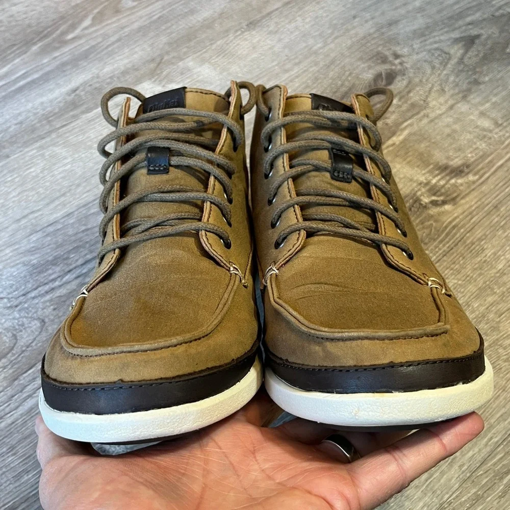 OluKai Nalukai Kapa Boot Mens 10 Fox Bone Textile Chukka Mid Shoes 10377-1319